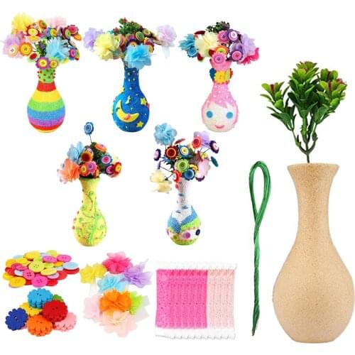DIY Vase Flower Toy Flower Craft Kit Arts Crafts Funny Birthday Gift for Children