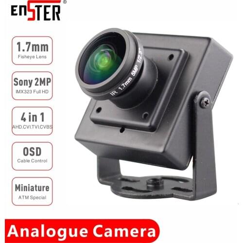 ENSTER Miniature TVI CVI CVBS AHD 4 in 1 Analogue Camera SONY IMX323 1080P 1.7mm Fisheye CCTV Video Camera with Wide View Angle