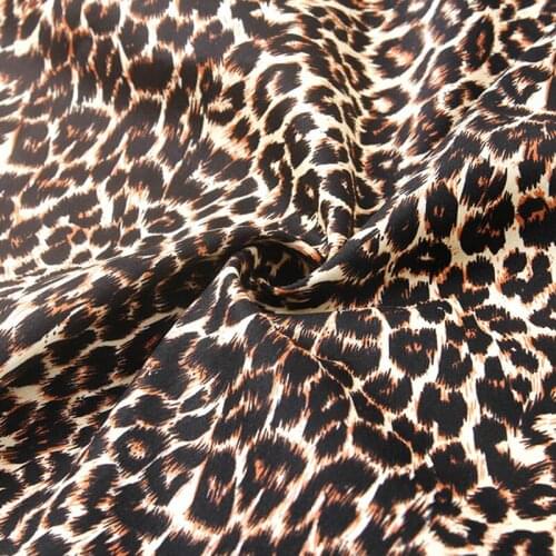 HLQON cotton sateen Sexy leopard print fabric for sewing women clothing upholstery tissue wedding dress patchwork DIY
