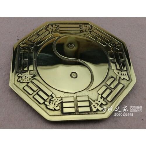 Collection china Folk old,fengshui bronze tai chi gossip mirror,metal crafts home decoration bronze metal mirror
