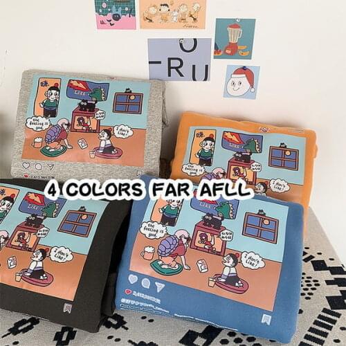 2021 Japanese Anime Print Oversized MensHoodie Harajuku Pullover Casual Fashion Couple outfit Hoodie Orange