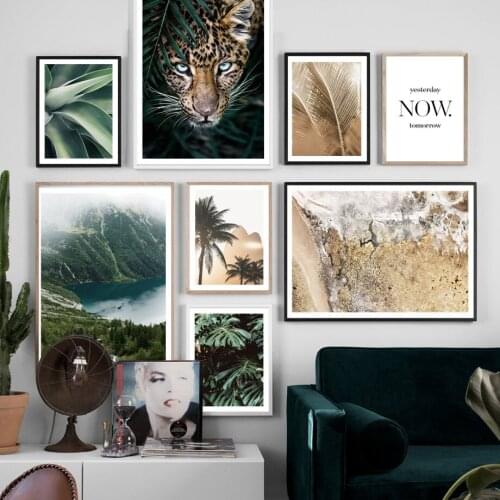 Monstera Agave Palm Leaf Coconut Tree Cheetah Wall Art Canvas Painting Nordic PostersFor Living Room And Prints Wall Pictures