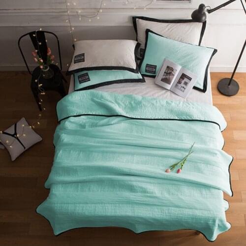 Soft Summer Quilt Blue Gray Blankets for Beds Bedroom Air Condition Room Quilted Bedspread Home Queen King Bed Cover Comforters