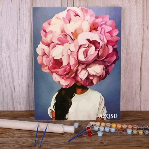 Abstract Beautiful Flower Women Modern Painting By Numbers Kit Oil Paints 50*70 Oil Painting Decorative Paintings Handicraft