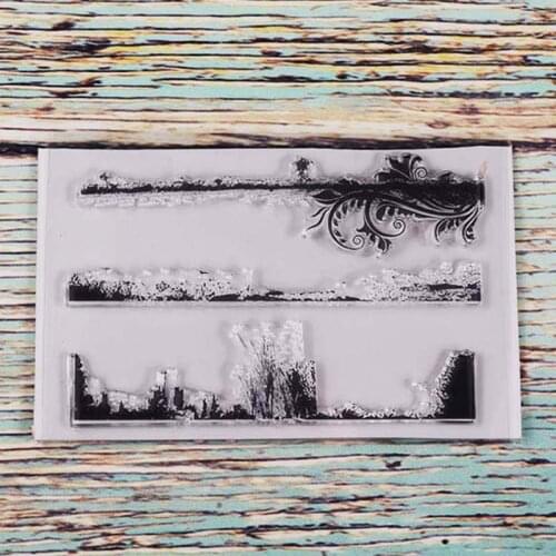 Skyline borders transparent clear stamp for DIY Scrapbooking/Card Making/Kids Christmas Fun Decoration Supplies