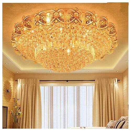 LED 31W-40W 60*60cm Modern Simple Atmospheric Golden Orb Sitting Room Bedroom Crystal Engineering Ceiling Lights 110-240V