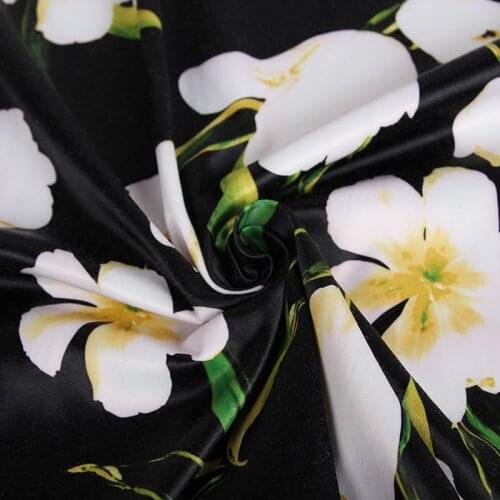 HLQON Polyester cotton satin digital printing fabric for sewing women clothing upholstery tissue wedding dress patchwork DIY