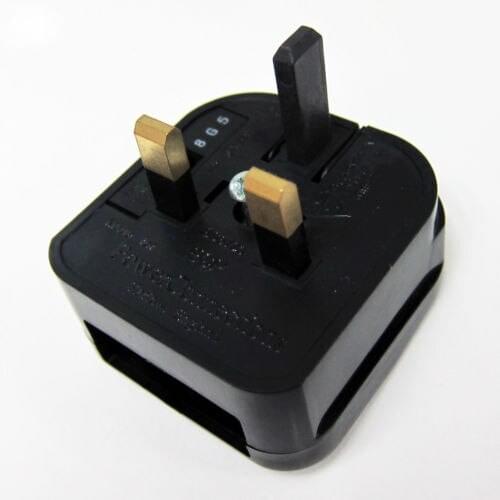 Universal 2pin to 3pin grounded 13A fused power plug eu to uk cable converter BS wire adapter connector 2pcs