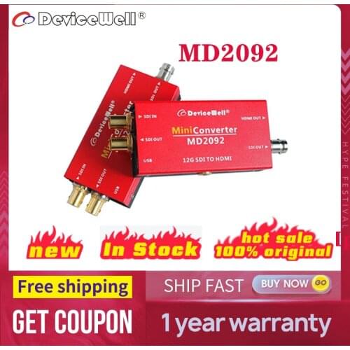 DeviceWell MD2092 4K 1080P 12G to 3G SDI / HD HDMI-Cable Video mini Signal Converter Apply to UHDIV/FHDTV/HDTV/SDTV