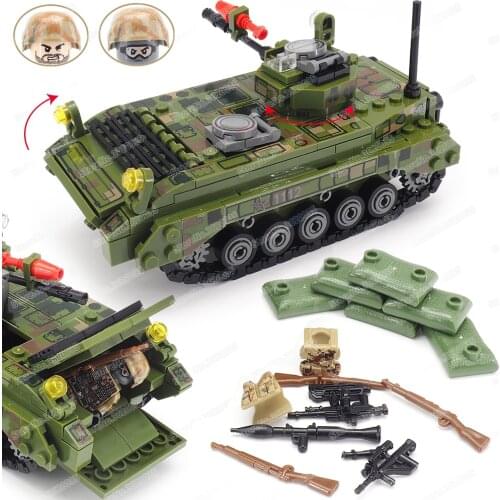 Military Reload Type 86 Crawler Armored Fighting Vehicle Building Block WW2 Weapons Figures Transport Model Toys Christmas Gifts