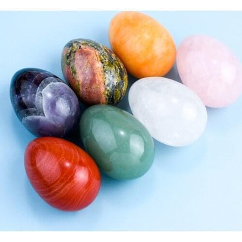 40x25 mm Natural Gems Stone Drilled Yoni Eggs Women Healing Vaginal Massage Body Pelvic Muscle Kegel Exercise Ben Wa Balls