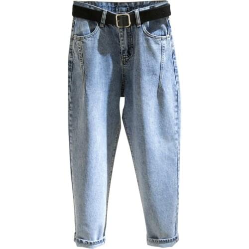 Women Jeans 2020 New Female Spring Autumn Cropped Pants Womens Thick Thigh Harem Jeans Plus Size Loose Trousers 5XLA292