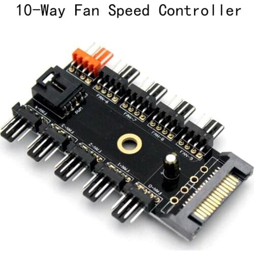 1PC 12V Computer Caseinterface Chassis Fan Hub Fan Hub Speed Controller Regulator