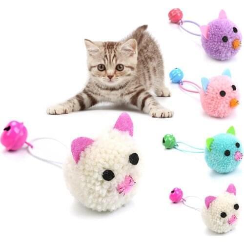 1PCS Cute Cartoon Cat Mice Toy Bite-resistant Interactive Bell Plush Cat Bite Toy Cat Teaser Toy Cat Funny Toy with Bell