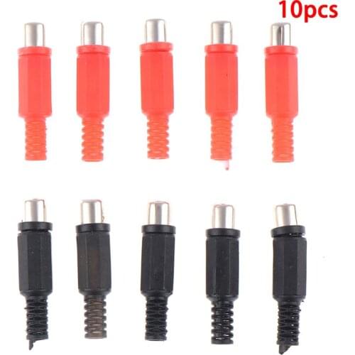 10 Pcs 50V 0.5A RCA Audio Connectors Female Welding Jack Cold Pressure Socket Adapter