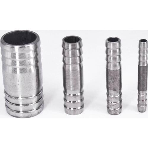 6 8 10 12 13 14 15 16 18 19 20-88mm Hose Barb Equal Straight Connector 304 Stainless Steel Pipe Fitting Water Gas Fuel