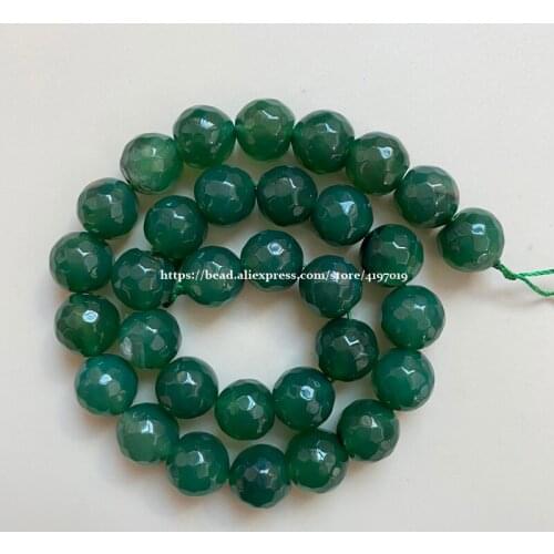 Free Shipping Natural Stone Green Agates Round Loose Beads 15" Pick Size for handmade Jewelry DIY