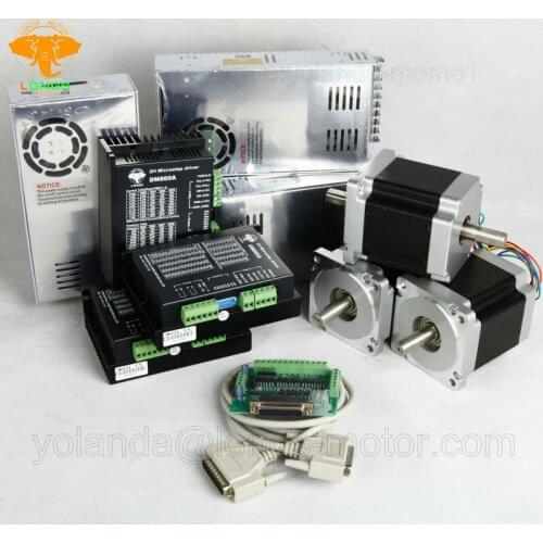 Free Ship to US/EU 3Axis Stepper Motor Nema 34 878oz.in 2A Dual shaft &Driver DM860A Controller Board CNC Router