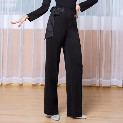 Modern Dance Pants Female High-Waisted Jitba Dance Wide-Leg Trousers National Standard Latin Dance Pants Practice Clothes SL4971