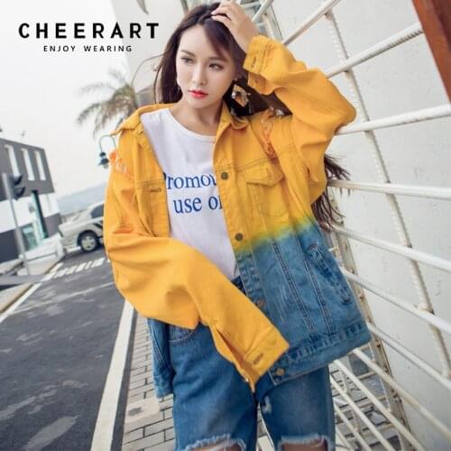 Женские джинсовые куртки Cheerart China At AliExpress