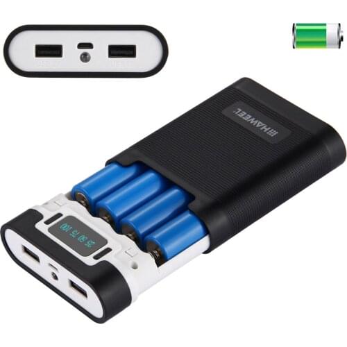 LCD Display 4x18650 Battery Charge Case DIY Power Bank Case Dual USB Battery Storage Box 18650 Battery Holder Shell Box