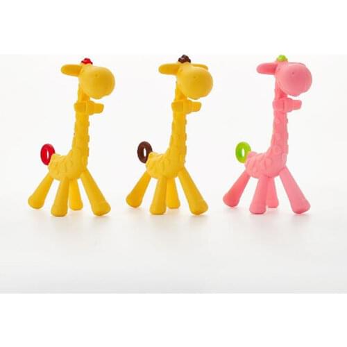 Baby baby teeth grinding rod baby giraffes tooth gum all silicone rubber toy bullet