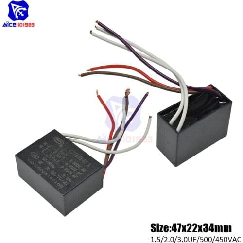 Diymore CBB61 AC 450 -500V 1.5μF/2μF/3μF±5% Capacitance 50/60Hz 5 Wires Running Capacitor for Air Conditioner Fan Motor
