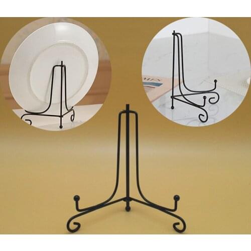 Home Dish Decorative Art Pedestal Picture Frames Easel Plate Cookbooks Rack Iron Display Stand Picture Photo Holder Home Storage