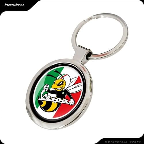 Chrome Motorcycle Keychain Key Ring Case for PIAGGIO VESPA GTS GTV LX LXV 125 250 300 Ie Super
