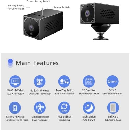 1080P 4G Battery Camera 4G IP Camera 2400mAh Battery Camera Wifi Camera IR Night Surveillance Security Camera