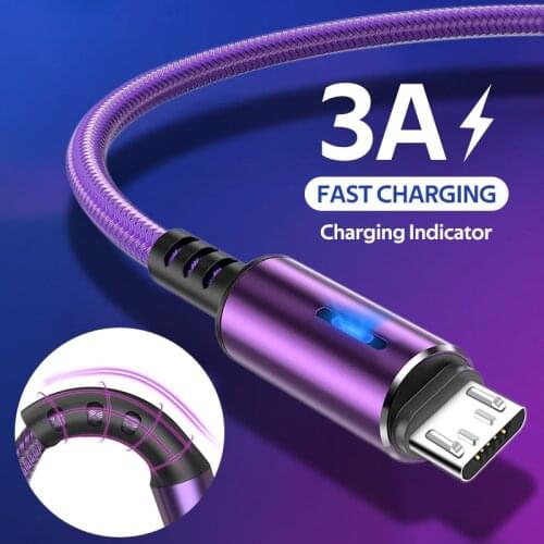 3A Fast Charging Micro USB Type C Cable Fast Charging USB C Data Cord For Samsung Xiaomi Huawei Android Micro USB Cable Charger