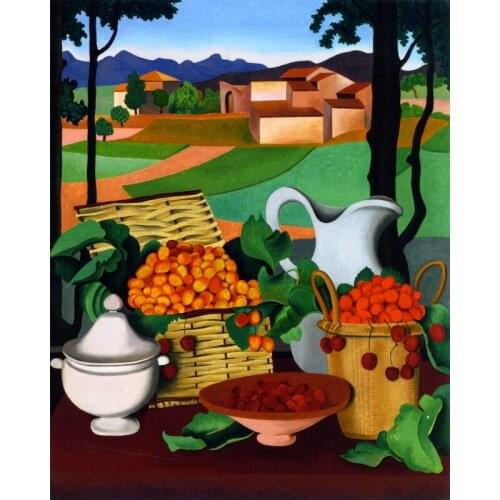 Handmade painting Harvest village on oil canvas for living room decor, wallpaper , gallery