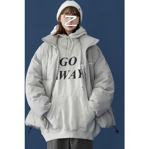 Man Casual Oversize Streetwear Parka 2021 Winter New Woman Solid Color Warm Parkas Woman Korean Thicken Coats