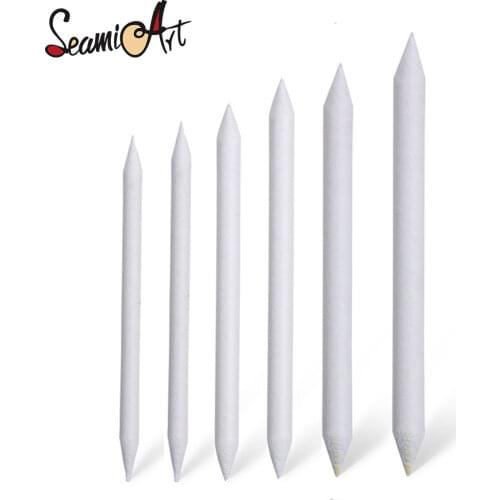 6pcs/set Blending Smudge Stump Stick Tortillon Sketch Art White Drawing Charcoal Sketcking Tool Rice Paper Pen Supplies