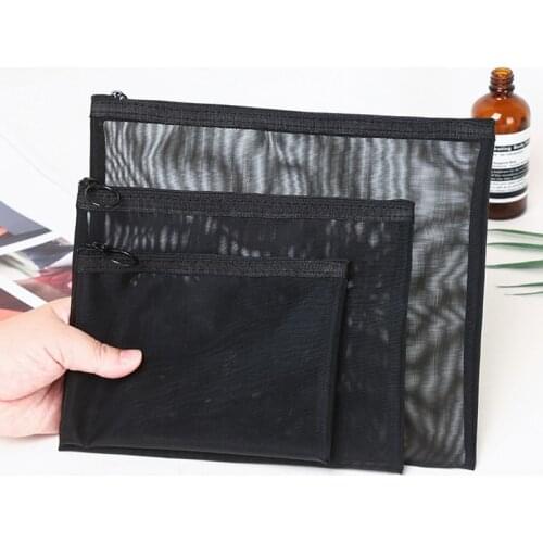 Women Men Necessary Cosmetic Bag Transparent Travel Organizer Fashion Small Large Black Toiletry Bags Makeup Storage Pouch