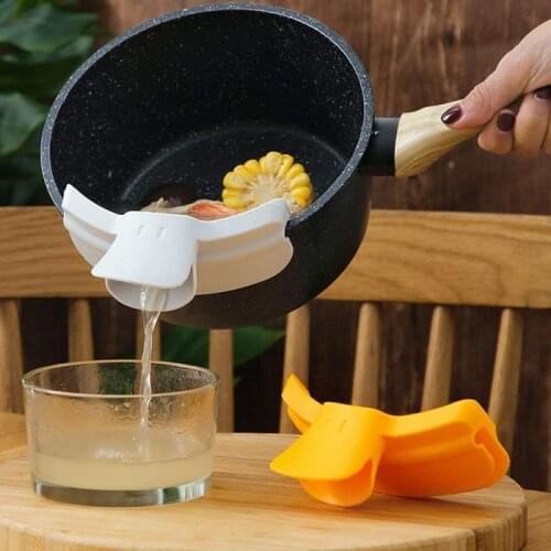 Newest Duckbill Pots Round Edge Funnel Leakproof Pot Liquid Deflector Soup Pourer Kitchen Tools Kitchen Accessories Soup Pourer