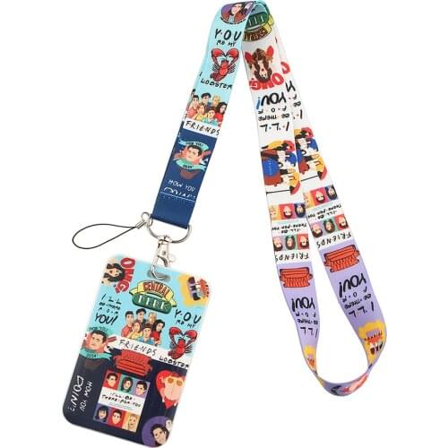PF23Dongmanli Friends TV Show Keychain Ribbon Lanyards for Keys ID Card Phone Straps Hanging Rope Lariat Students Badge Holder