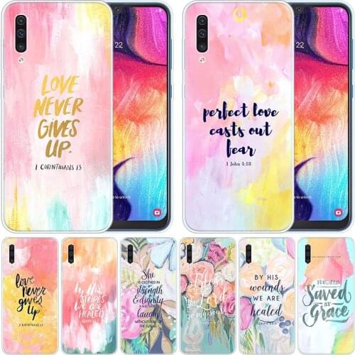 Luxury Silicone Case Proverb Phrase Motto gift for Samsung Galaxy A50 A70 A80 A40 A30 A20 A10 A20E A2 CORE A9 A8 A7 A6 Plus 2018