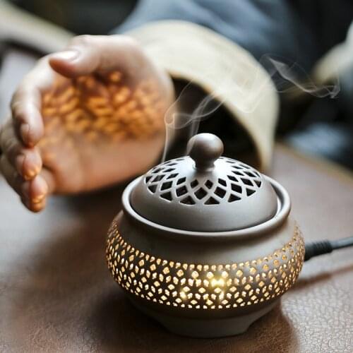 Timing Electronic Aromatherapy Furnace Ornaments Adjustable Temperature Electric Incense Furnace Household Incense Powder