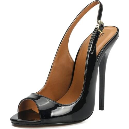 2020 Top seller - Women sandals Patent Leather Buckle Strap 13CM Thin High Heels Peep Toe Classics fashion Party shoes women