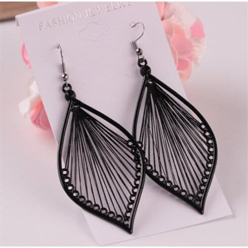 1Pair Fashion Women Alloy Leaf Stud Dangle Earings Eardrop Jewelry New 11.9