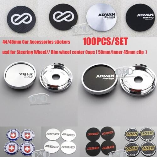 100PCS 50mm 45mm HRE Performance Wheel Hub Center Caps Emblem for Enkei Advan Racing Volk Rays Racing Wheel Rim Auto Styling