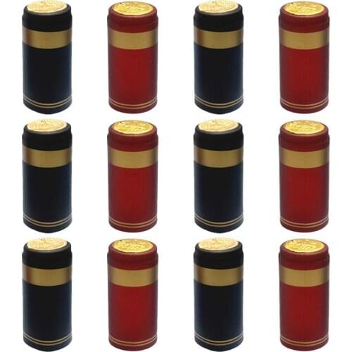 200pcs PVC Heat Shrink Wine Bottle Caps Wine Heat Shrinkable Cap Wine Shrink Film Wrap for Straight Mouth Bottle