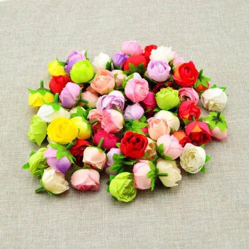 30Pcs/lot Artificial Flowers For DIY Home Decoration Wedding car Party Bridal bouquet material Handmade Rose Silk Flower Heads