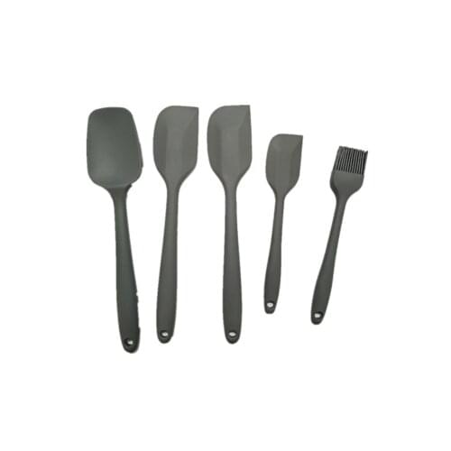 5 Pcs Silicone BBQ Set Pastry Spatula Set Non-Stick Rubber Spatula Oil Brush Heat-Resistant Spatula for Kitchen Cooking Set