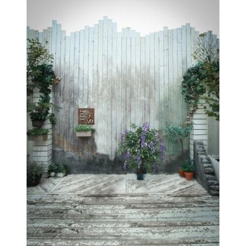 5x7ft Vintage Wooden Wall Flowers Balloon Photography Backdrops Photo Props Studio Background