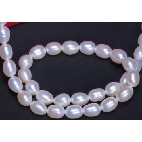 AAA SOUTH SEA BAROQUE WHITE 9-10mm PEARL NECKLACE 14K YELLOW GOLD CLASP 18"