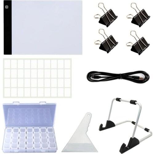 New 5D DIY Diamond Painting A4 Size 20X30CM LED Copy Board Tool Diamond Embroidery Mosaic Light Tablet Pad Accessories