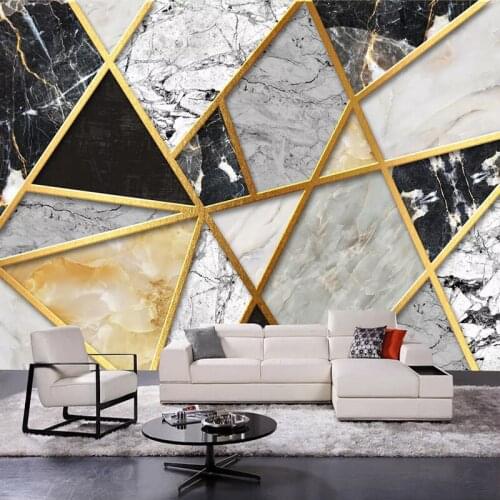 Bacal Modern Simple Marble Geometric Pattern Mural Wallpaper 3D Abstract Art Wall Paper Room TV Home Decor Luxury 3 D Frescoes