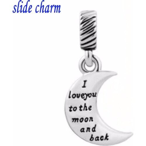 Free shipping Heart Moon Grandma October Birthstone I Love You To The And Back Murano Glass Loose Beads fit Pandora bracelet